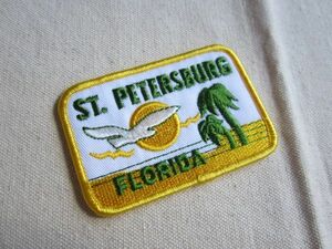 ビンテージ ST. PETERSBURG FLORIDA サンクトペテルブルク フロリダ ヤシの木 カモメ ワッペン/パッチ 古着 記念 観光 お土産 244