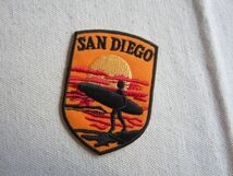 ビンテージ SAN DIEGO サンディエゴ カルフォルニア 夕日 サーファー ビーチ ワッペン/パッチ 古着 記念 観光 お土産 244_画像3