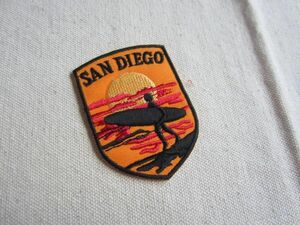 ビンテージ SAN DIEGO サンディエゴ カルフォルニア 夕日 サーファー ビーチ ワッペン/パッチ 古着 記念 観光 お土産 244