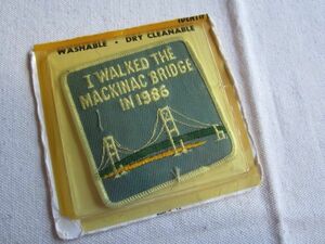 ビンテージ I WALKED THE MACKINAC BRIDGE IN 1986 マキナック橋 ミシガン州 ワッペン/パッチ 古着 記念 観光 お土産 244