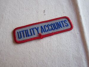 ビンテージ UTILITY ACCOUNTS 公益事業口座 ワッペン/パッチ 企業 USA 古着 アメリカ アメカジ カスタム ワークシャツ ユニフォーム 255