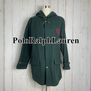 【美品】PoloRalphLauren ポロラルフローレン コート ロゴ 緑