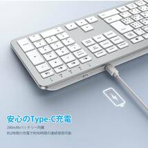 iClever Bluetooth ワイヤレス キーボード 日本語配列 Type-C充電式 Windows/iOS/Mac/Android 対応 IC-BK31 (シルバーホワイト)/615_画像6