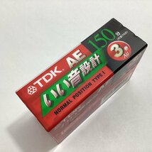 未使用　カセットテープ 3本 セット　TDK　AE150 3巻入り　150分 ノーマルポジション　AE-150X3F　TYPEⅠ　NORMAL POSITION_画像2