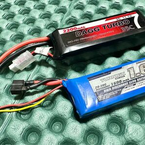 リポバッテリー 3s 11.1v 2200mAh 2s 7.4v 1600mAh 2本セット T型コネクタ