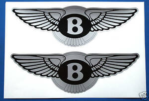 Bentley ベントレー ステッカー シール デカール シルバー 240mm 2枚セット