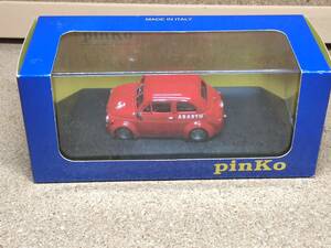 Pinko 1/43 FIAT 500 ABARTH CLIENTI colre/BIANCO 赤 イタリア製 フィアット チンク