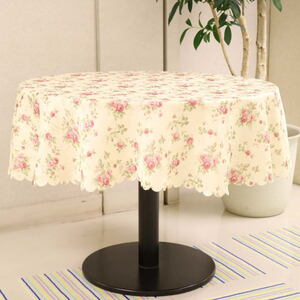  rose pattern water-repellent tablecloth round 150cm round ( ivory base )QSI-2209-150RD