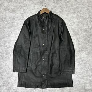 E @ 極上レザー使用 '着心地抜群' barassi バラシ 本革 LEATHER 羊革 ジップアップ ジャケット / コート size50 メンズ 紳士服 アウター