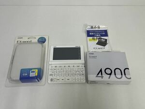 A3366◆CASIO カシオ / XD-SX4900 / 電子辞書 ホワイト EX-word 純正ケース付き XD-CC2402