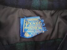 70s USA製 PENDLETON ブラックウォッチ チェック柄 開襟 オープンカラー ウールシャツ 長袖シャツ メンズ ペンドルトン ビンテージ R060103_画像6