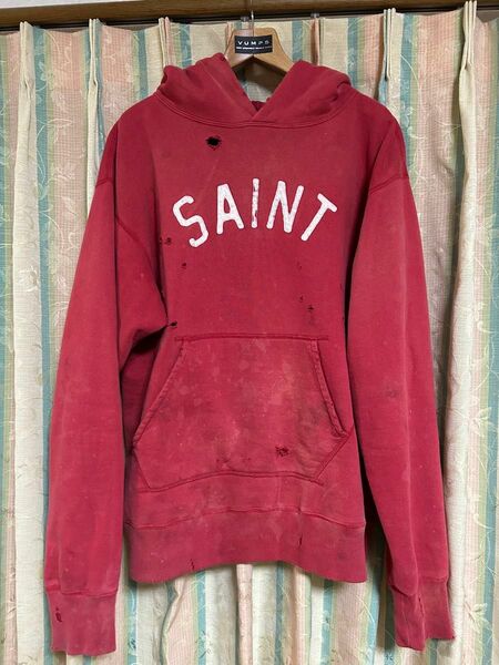 SAINT MICHAEL （セントマイケル）初代SAINT PATCH HOODIE 赤　L