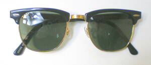 B&L RAY-BAN ボシュロム レイバン CLUBMASTERクラブマスターW0365 黒ブラック×Goldゴールド VINTAGEサングラス USA製