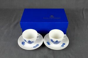 HT01-1802 ブランド食器 ロイヤルコペンハーゲン ROYAL COPENHAGEN ブルーフラワー コーヒー カップ＆ソーサー デンマークの陶磁器