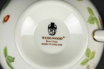 HT01-1803 ブランド食器 WEDGWOOD ウェッジウッド 元箱付 ワイルドストロベリー 洋食器 カップ＆ソーサー 2客 MADE IN ENGLAND_画像5