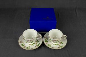 HT01-1803 ブランド食器 WEDGWOOD ウェッジウッド 元箱付 ワイルドストロベリー 洋食器 カップ＆ソーサー 2客 MADE IN ENGLAND