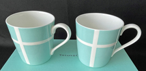 ◆TIFFANY&Co ブルーボックス マグカップ◆ティファニー 2個セット ペア ブルーリボン ボーンチャイナ 洋食器 225ml 未使用 箱付_画像7