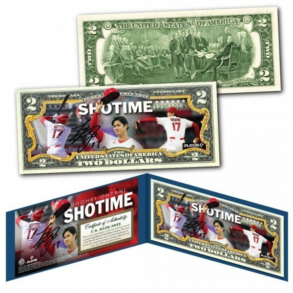 アメリカ 限定2ドル紙幣 大谷翔平 SHOHEI OHTANI Shotime サイン ② 法定通貨 限定品 USA 証明書&ホルダー付き 新品レア 送料込み 即決