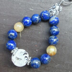  dragon carving crystal x lapis lazuli x rutile quartz strap natural stone Power Stone 