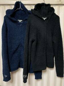 2色セット BAREFOOT DREAMS for Ron Herman RH Logo Cozy Chic ZIP HOODIE サイズM ロンハーマン ベアフット ロゴ刺繍 ボアパイルパーカー