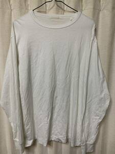 COMOLI Cotton Silk Crewneck L/S コモリ コットンシルク混 長袖クルー Tシャツ WHITE 白 サイズ2