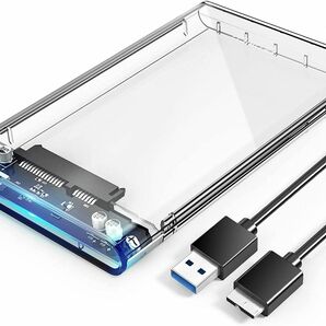 2.5インチ HDDケース USB3.0高速データ転送 UASP対応 透明設計