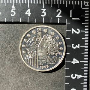 【未使用品】フランス　France 6.55957フラン　1 ユーロ記念銀貨　1999年★15