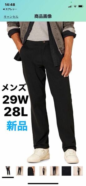 本日★TIMESALE★AmazonEssentials パンツ クラシックフィット カジュアル ストレッチ メンズ　29W28L