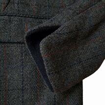 新品未使用 Harris Tweed Sevendays Sunday ハリスツイード 切替チェスターコート チェック グレー 総柄 L レディース アウター タグ付き_画像3