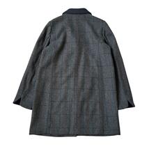 新品未使用 Harris Tweed Sevendays Sunday ハリスツイード 切替チェスターコート チェック グレー 総柄 L レディース アウター タグ付き_画像5