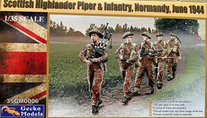 ゲッコーモデル　1/35スケール　スコティッシュ ハイランダーズ バグパイプ手と歩兵 ノルマンディー 1944年6月