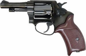 マルシン　ポリスリボルバー77ミリ銃身3インチWディープブラックABS