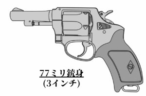 マルシン　ポリスリボルバー77ミリ銃身3インチブラックHW　プラグリップ