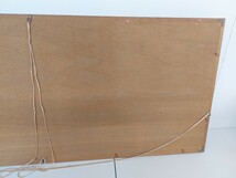 12153　貴石画 宝石画 錦鯉 鯉 コイ ストーンアート 天然石 幅約125cm×高さ約49.3cm×奥行き約6.2cm 額装 壁飾り 中古品_画像8