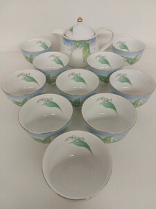 7677　栄楽窯 10客 ティーセット 茶器セット 急須 湯呑 和食器 未使用 長期保管品 