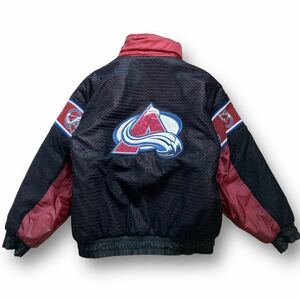 1円スタート NHL PRO PLAYER プロプレーヤー COLORADO AVALANCHE リバーシブル 中綿 ナイロン スタジャン メッシュ 刺繍ロゴ ワッペン