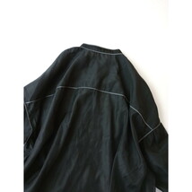 クラシカルエルフ「シンプル＆おしゃれに着こなせる♪」パイピング シアー バンドカラー ビッグシャツ XL 黒 ブラック (63S+5813)_画像5