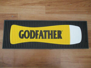 ◆ビール バーマット◆未使用 ゴッドファーザーGODFATHER インド 約53×18×1.3㎝ BAR MAT ラバーマット店舗カウンターコースター♪H-10905