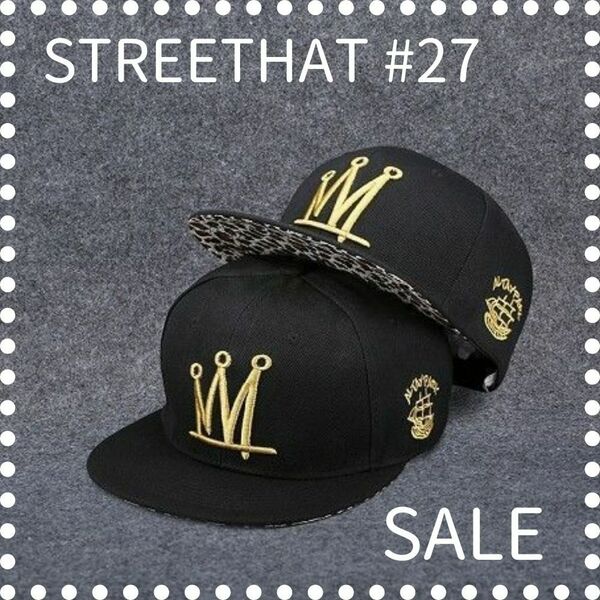 【残り1点】#27 メンズ キャップ ブラック ストリート ロック 帽子