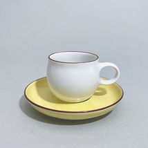 森正洋「G型カップ&ソーサー」白山陶器 デミタス 2色ペアセット 1970年グッドデザイン賞_画像2
