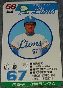 タカラプロ野球カードゲーム昭和５６年度西武ライオンズ 広瀬宰