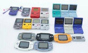 【中古・ジャンク品】GB GBA GBASP ゲームボーイ ゲームボーイアドバンス ゲームボーイアドバンスSP カラー ポケット ミクロ 20台セット.,