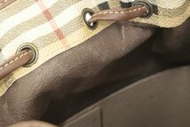 【中古・ジャンク品】Burberrys BURBERRY バーバリー 巾着ボストンバッグ バッグ PVC ノバチェック【タグ付き・内張り劣化】.,_画像9