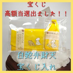 白蛇弁財天☆宝くじ高額当選のでた！宝くじ入れ柄2＆印鑑袋☆白蛇で金運引き寄せ