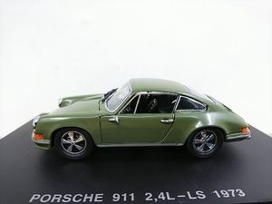 ■ユニバーサルホビー EAGLE’S RACEイーグルレース(京商) 1/43 Porsche 911 2.4L-LS 1973 モスグリーン ポルシェ モデルミニカー