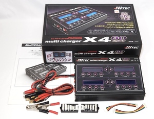 【ゆうパック100/同梱不可】特価!! 良品 ハイテック multi charger X4 80、4本同時充電可 DCバランス充電器、定価 22990円