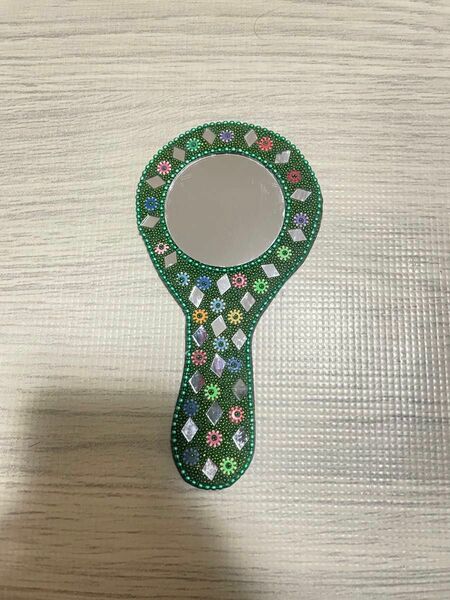 インド製 手鏡 ハンドミラー 西インド