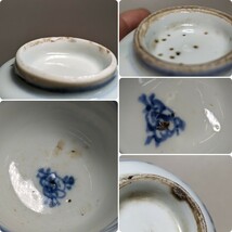 古染付　茶碗　蕎麦猪口　湯呑　古陶器　当時物　時代茶碗　伊万里　旧家蔵整理品_画像9