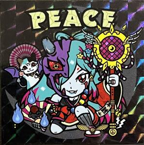 ☆即決☆ PEACE ピース 黒 プリズム さん家祭り シール まんだらけ ビックリマン 風 自作シール さん家祭り