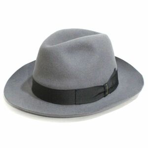 ボルサリーノ borsalino 114336 クオリティスーペリオーレ ミドル フェドラハット／フェルトハット 61 グレー 新品　